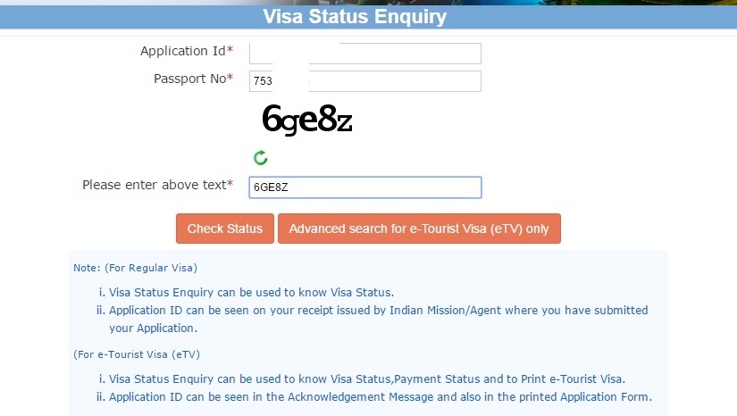  Проверка статуса визы. Образец заполнения анкеты на электронную визу в Индию
